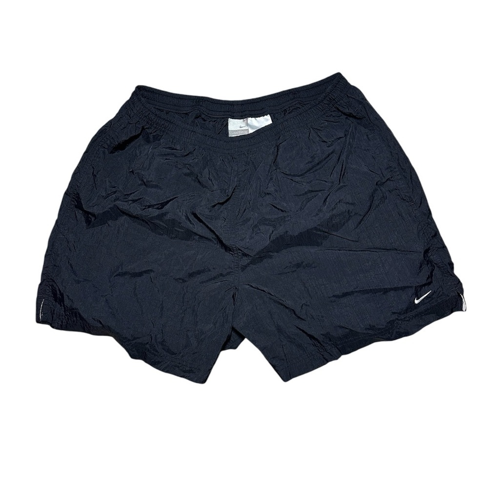 Nike Vintage Men’s Grey Tag 100% Nylon Black Athletic Shorts Size Large